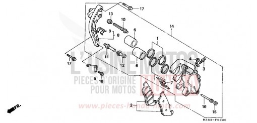 FRONT BRAKE CALIPER NTV650V de 1997